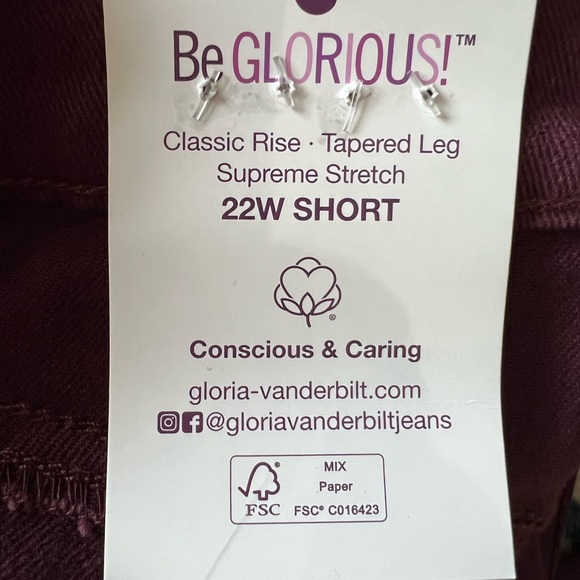 Size 22W Short Gloria Vanderbilt Amanda🆕 Slimming Jean Classic Rise,tapered leg - Picture 10 of 16
